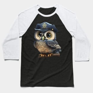 Owl Night Watchman Baseball T-Shirt